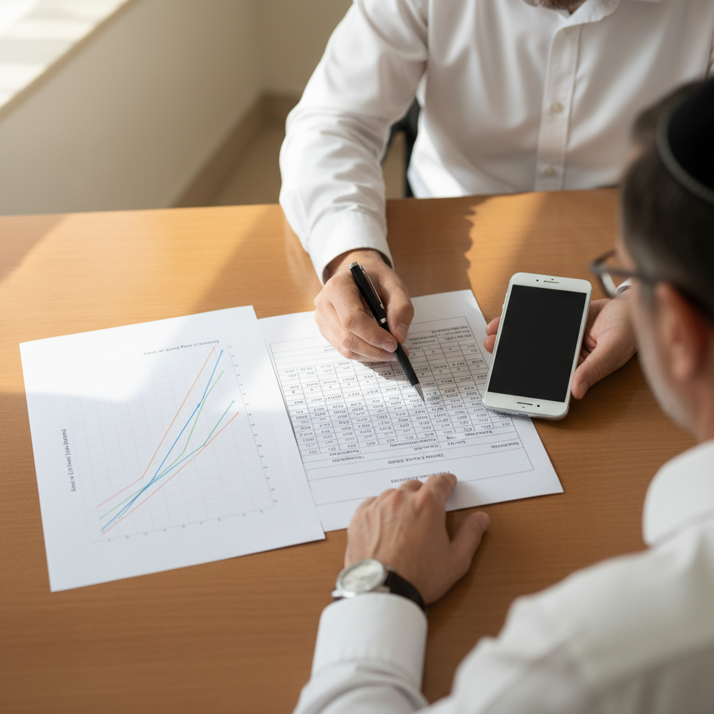 אדם שבודק מסלולי הלוואות צמודי פריים מול ריבית קבועה