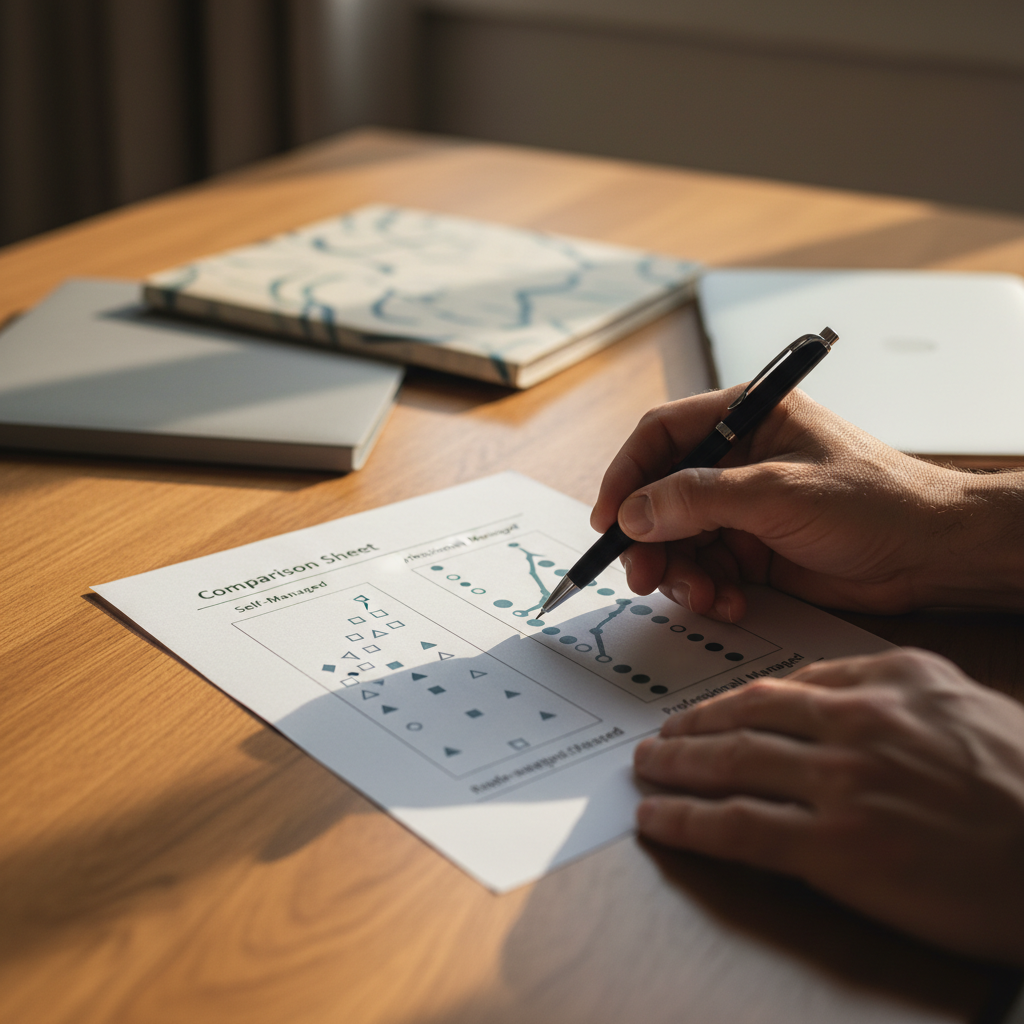 ידיים מתלבטות בין שני מסלולי ניהול תיק השקעות