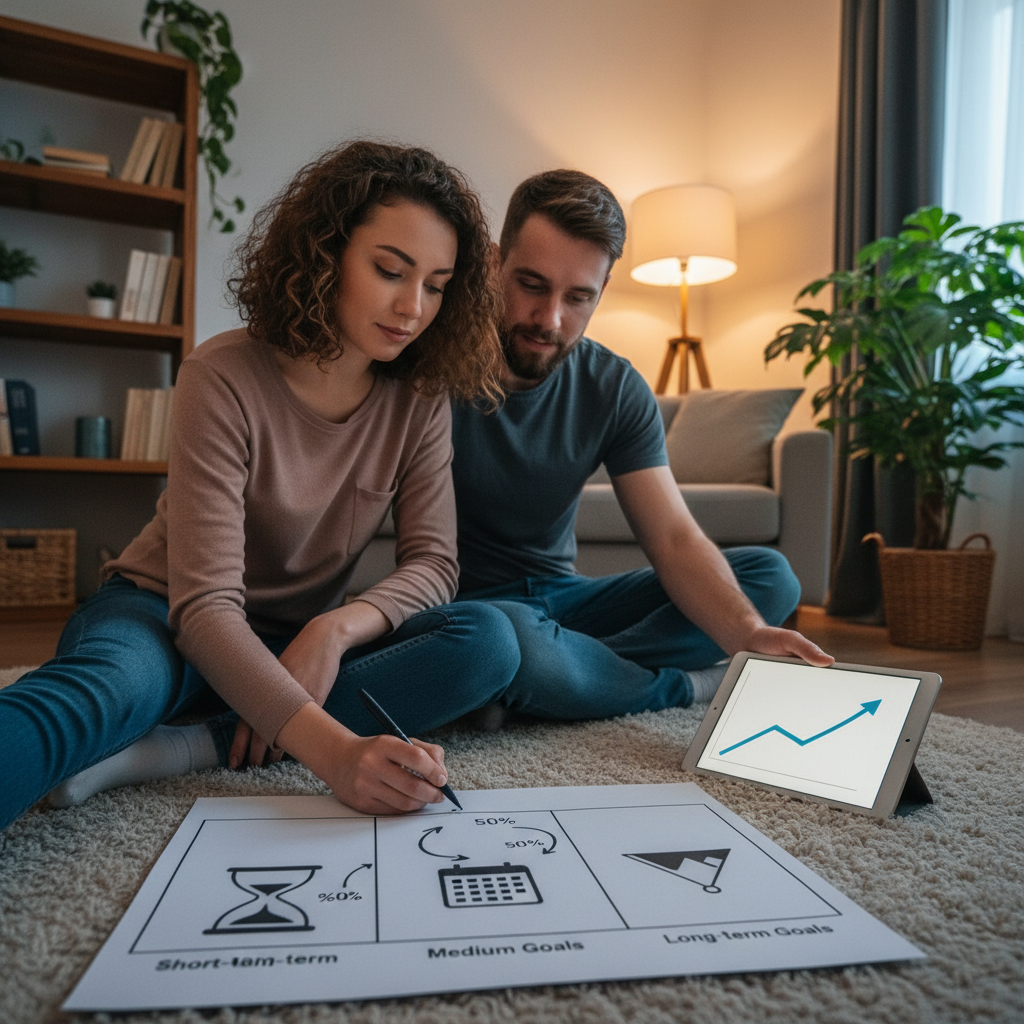 תוכנית פיננסית כתובה לחישוב השקעות ומטרות