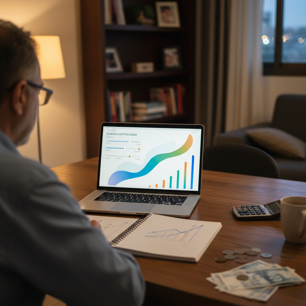 מחשבון ריבית דה ריבית והמחשה של צמיחת כסף לאורך זמן