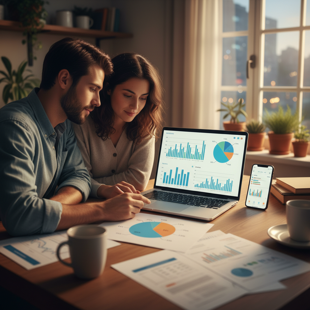 א illustration of building and managing תיק השקעות דיגיטלי בצורה חכמה ואוטומטית